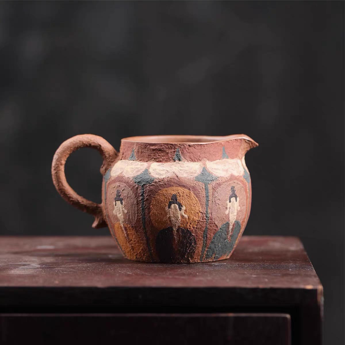 「素说·敦煌」宜兴紫砂壶手工茶壶老段刘素素泥绘 公道杯茶具复古