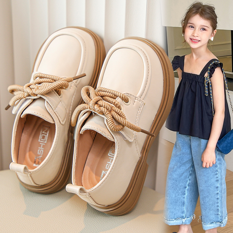 女童鞋2023春秋新款儿童防滑软底小皮鞋女孩复古英伦风百搭公主鞋