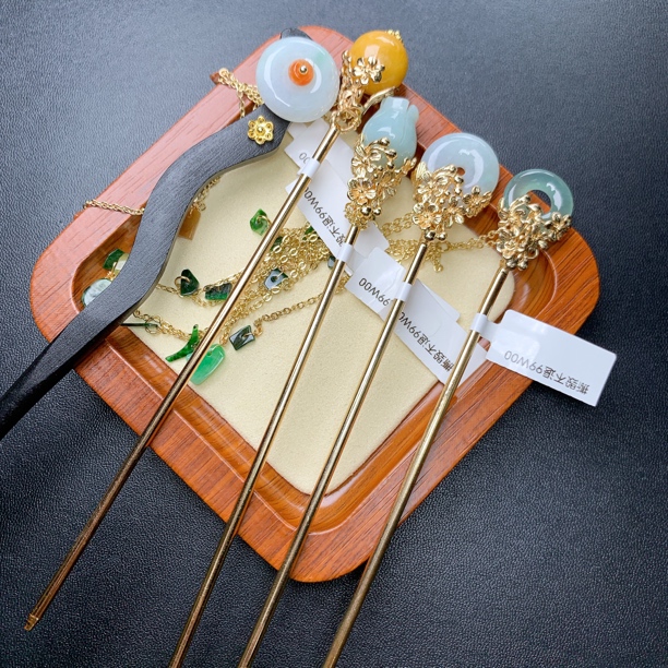 ［名诚珠宝］百搭翡翠缅甸发簪古风簪子古典中国风仙气