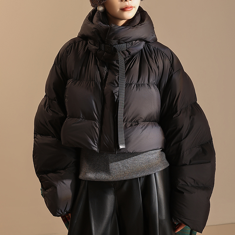 90白鹅绒冬季加厚短款拼接多穿羽绒服连帽休闲保暖宽松韩版4790