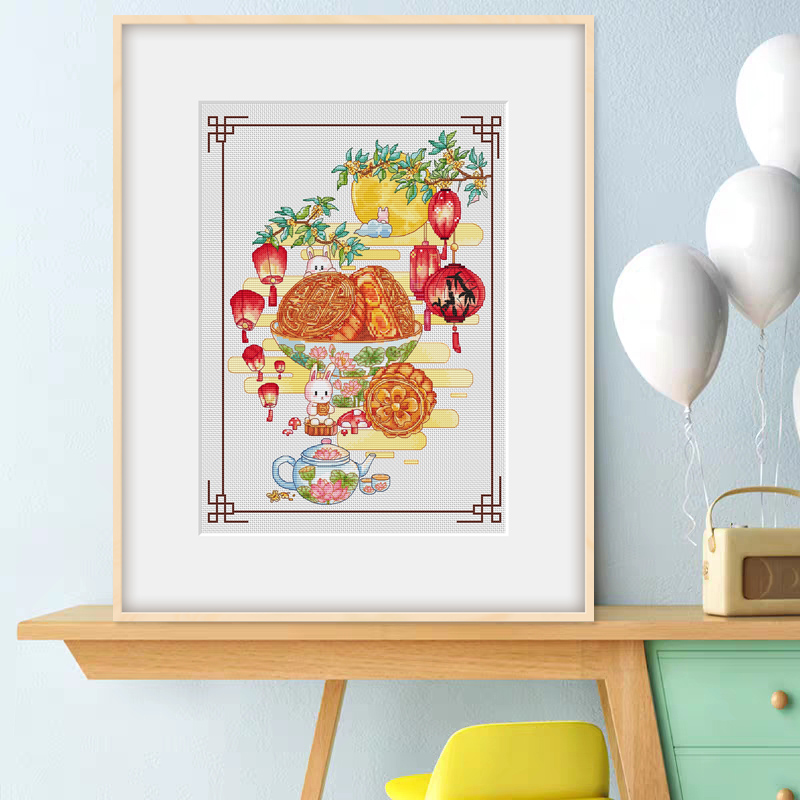 初现原创设计中秋团圆十字绣新款自己线绣小件客厅中国风节日手工
