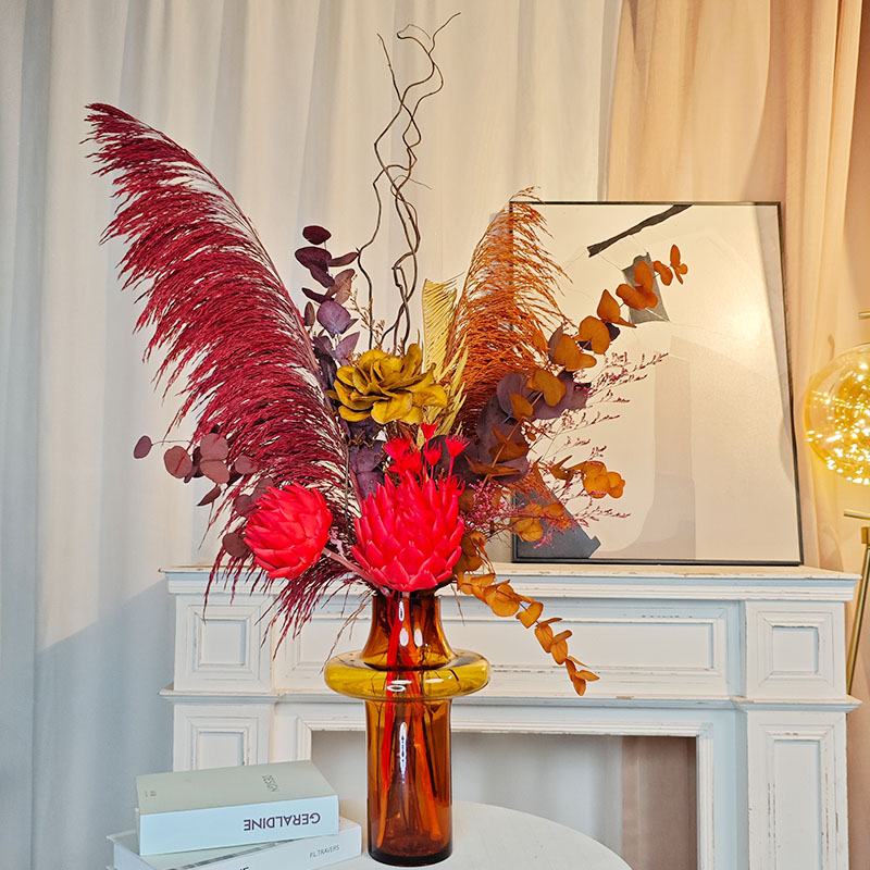 质享家【喜上眉梢】永生花真花高级客厅玄关电视柜干花高级装饰摆件