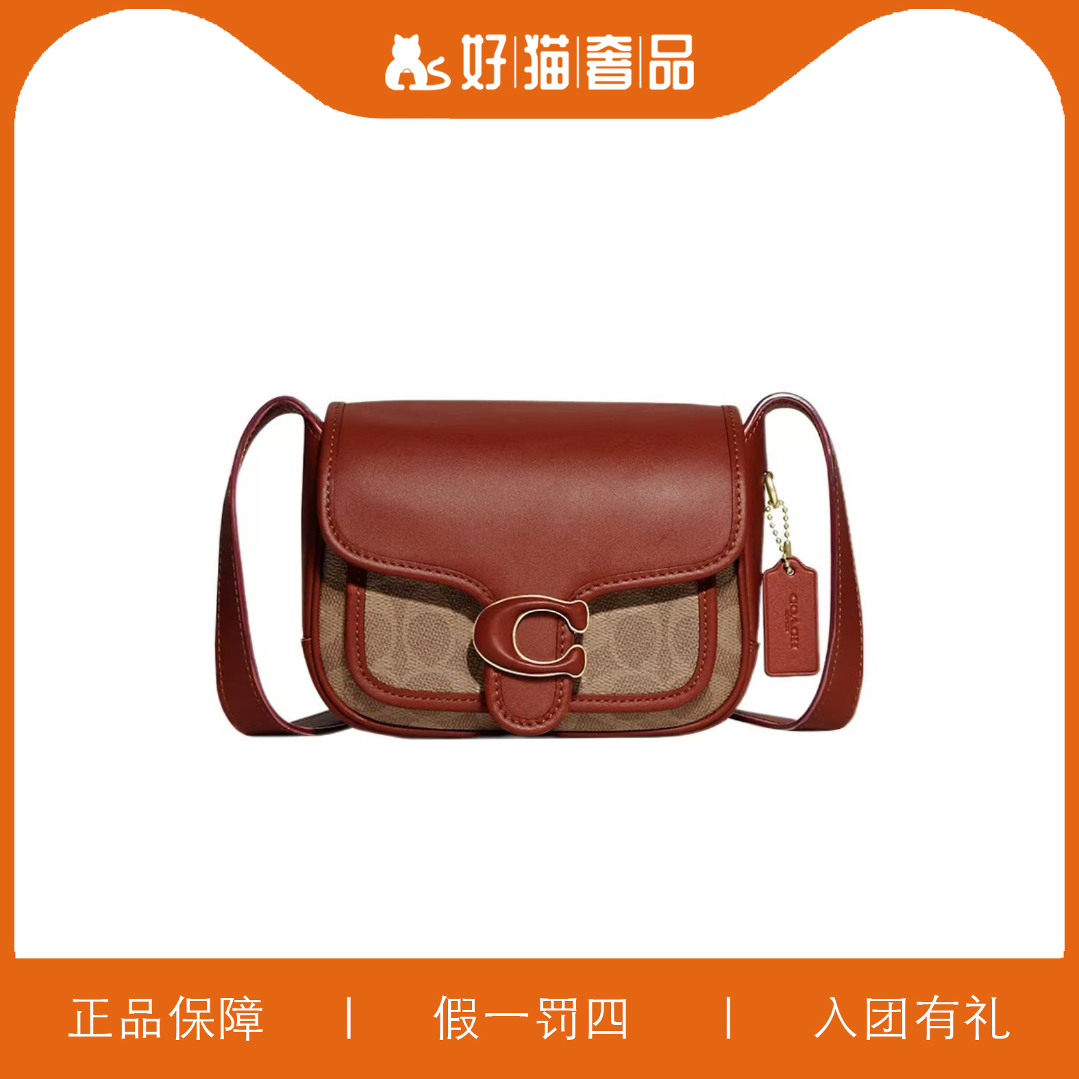 全新未使用 COACH/蔻驰 蔻驰C扣斜挎包/W1422/18X13X5