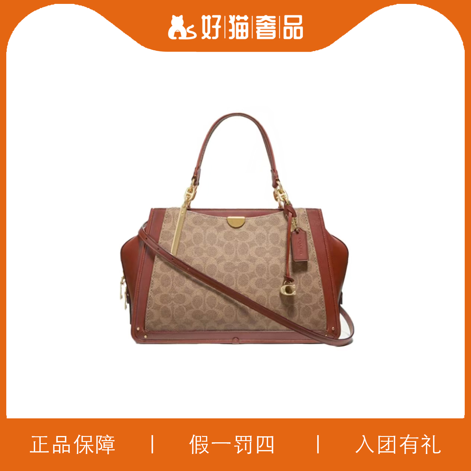 95新 COACH/蔻驰 蔻驰大号老花追梦包/Y5341/36X23X14