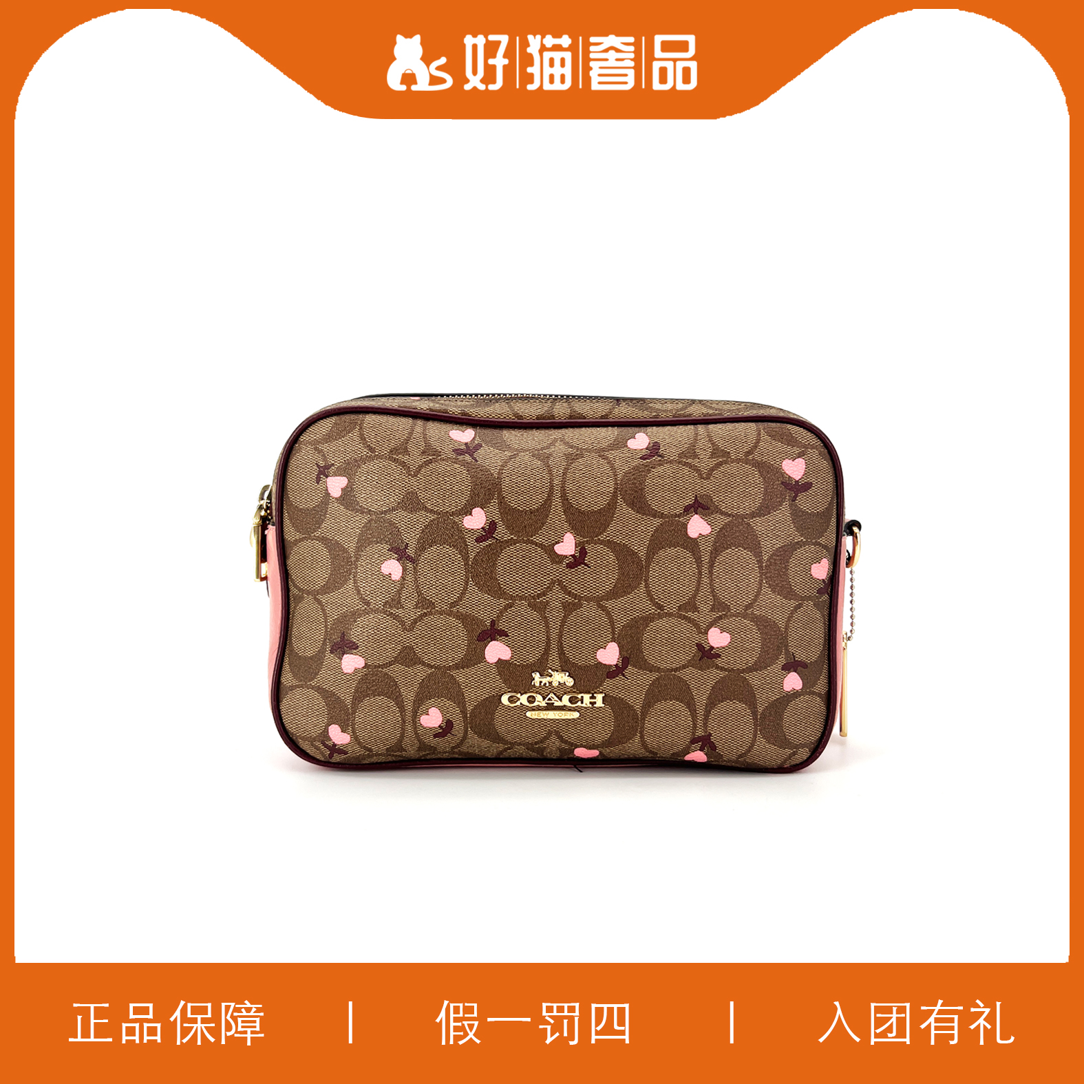 95新 COACH/蔻驰 蔻驰印花相机包/L2617/22X16X8