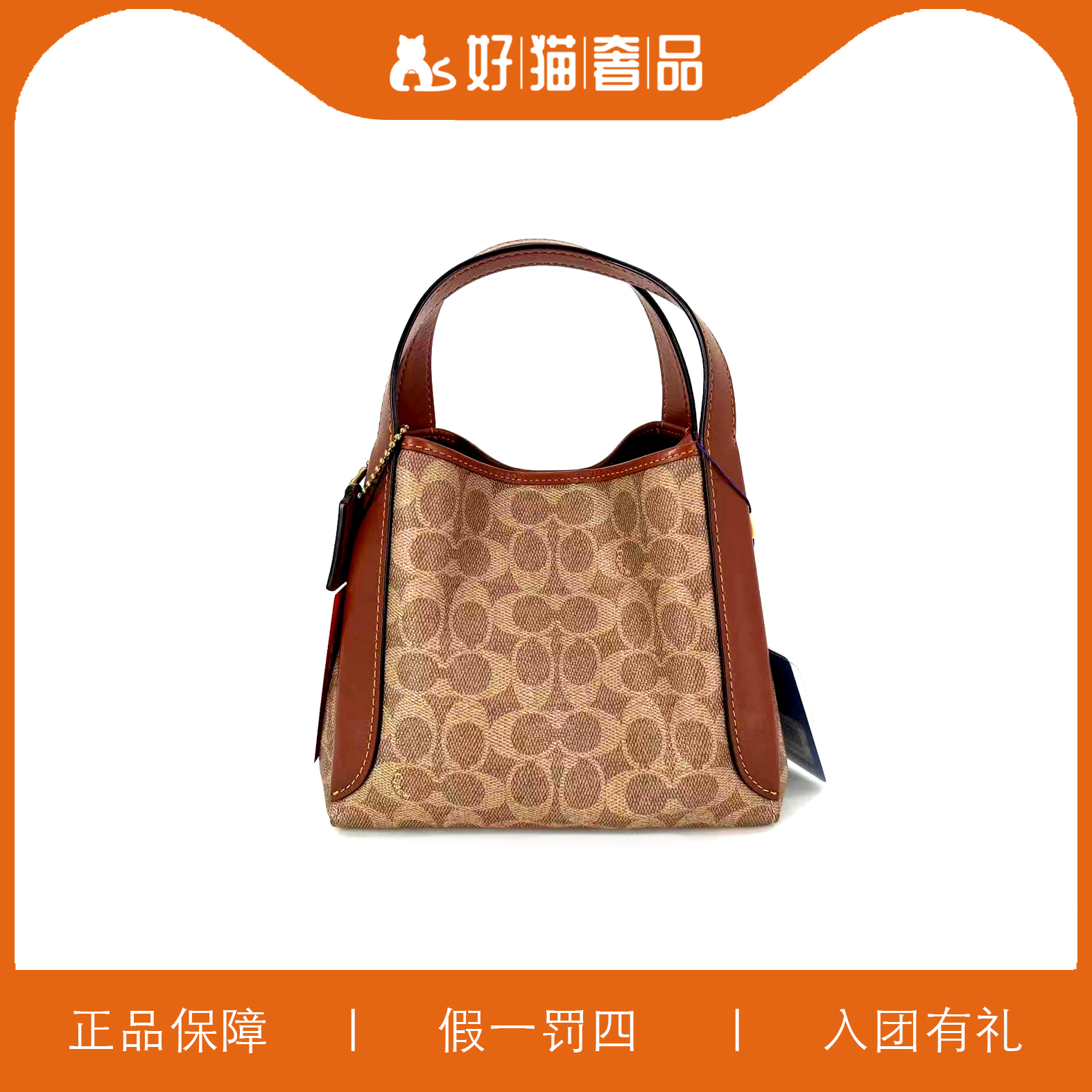 99新 COACH/蔻驰 蔻驰菜篮子包/A4384/22X19X10
