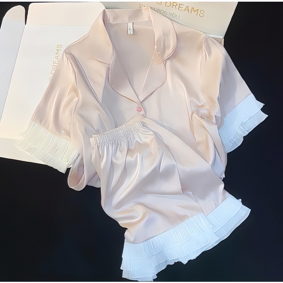 睡衣女夏季冰雪丝短袖短裤高级感2023年新款春秋季家居服套装爆款