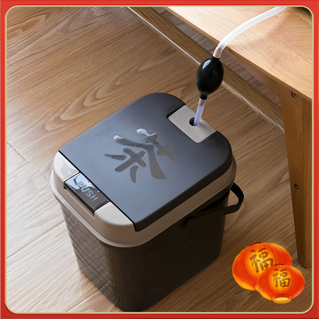 茶渣桶茶水桶一键开启家用客厅茶台接水桶大号加厚茶叶垃圾废水桶