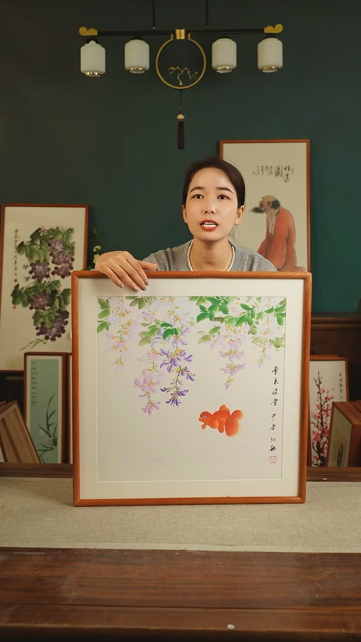 【闪购商品】绘画孙颖 53*53 紫藤花 17*