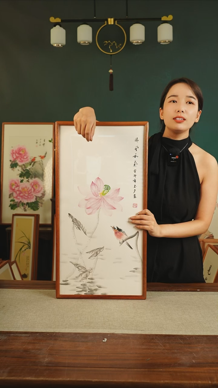 【闪购商品】绘画李玉夕 36*69 荷花 7*