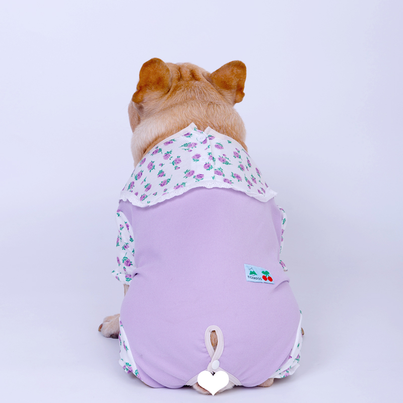 Tigerdog全包肚防着凉法斗短胖巴哥中型犬狗狗蕾丝四脚衣包肚衣服