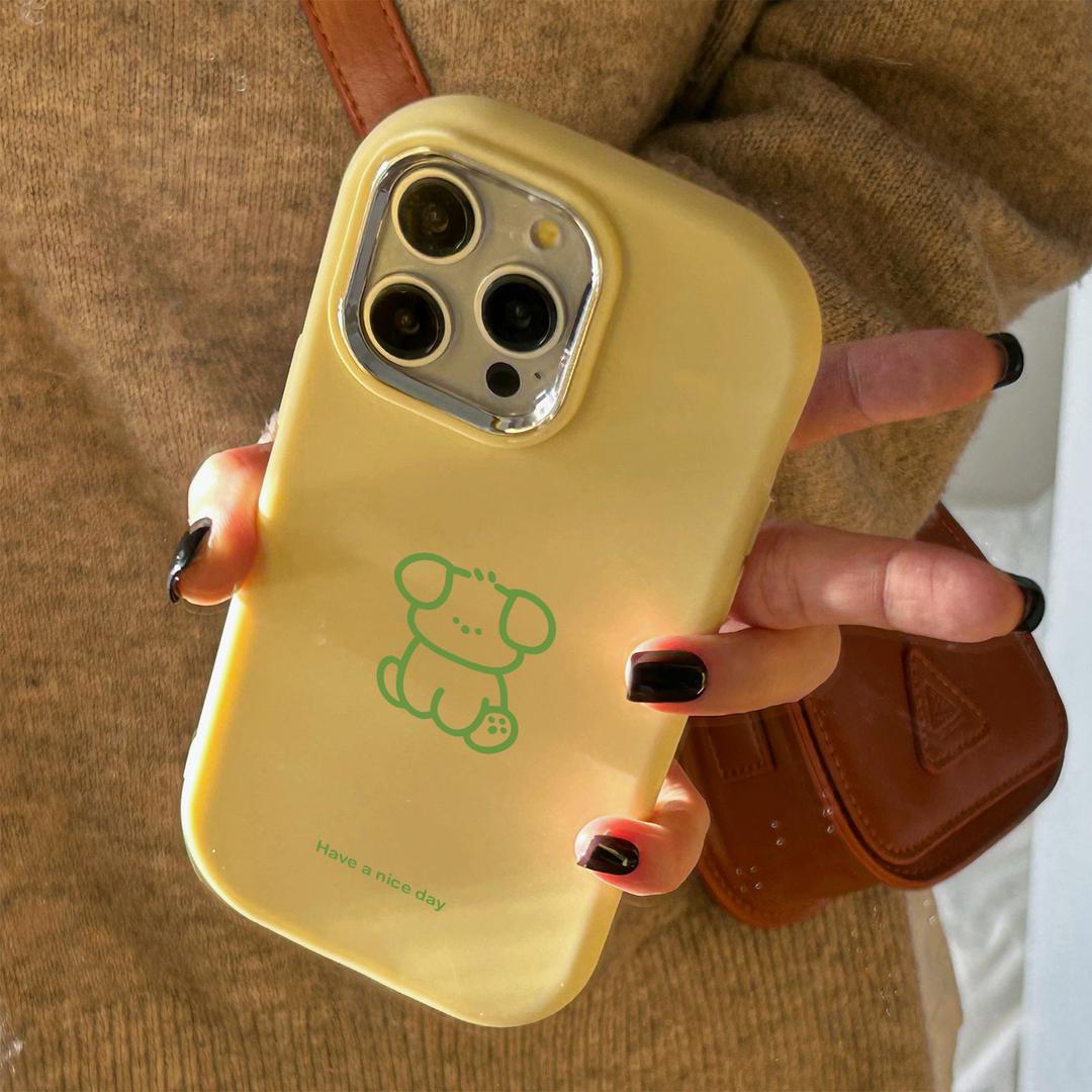 线条小狗苹果15手机壳iPhone14plus新13promax/12软7/8plus/11/xr