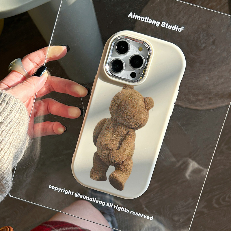 背影熊熊苹果15手机壳iPhone14plus新13promax/12软7/8plus/11/xr