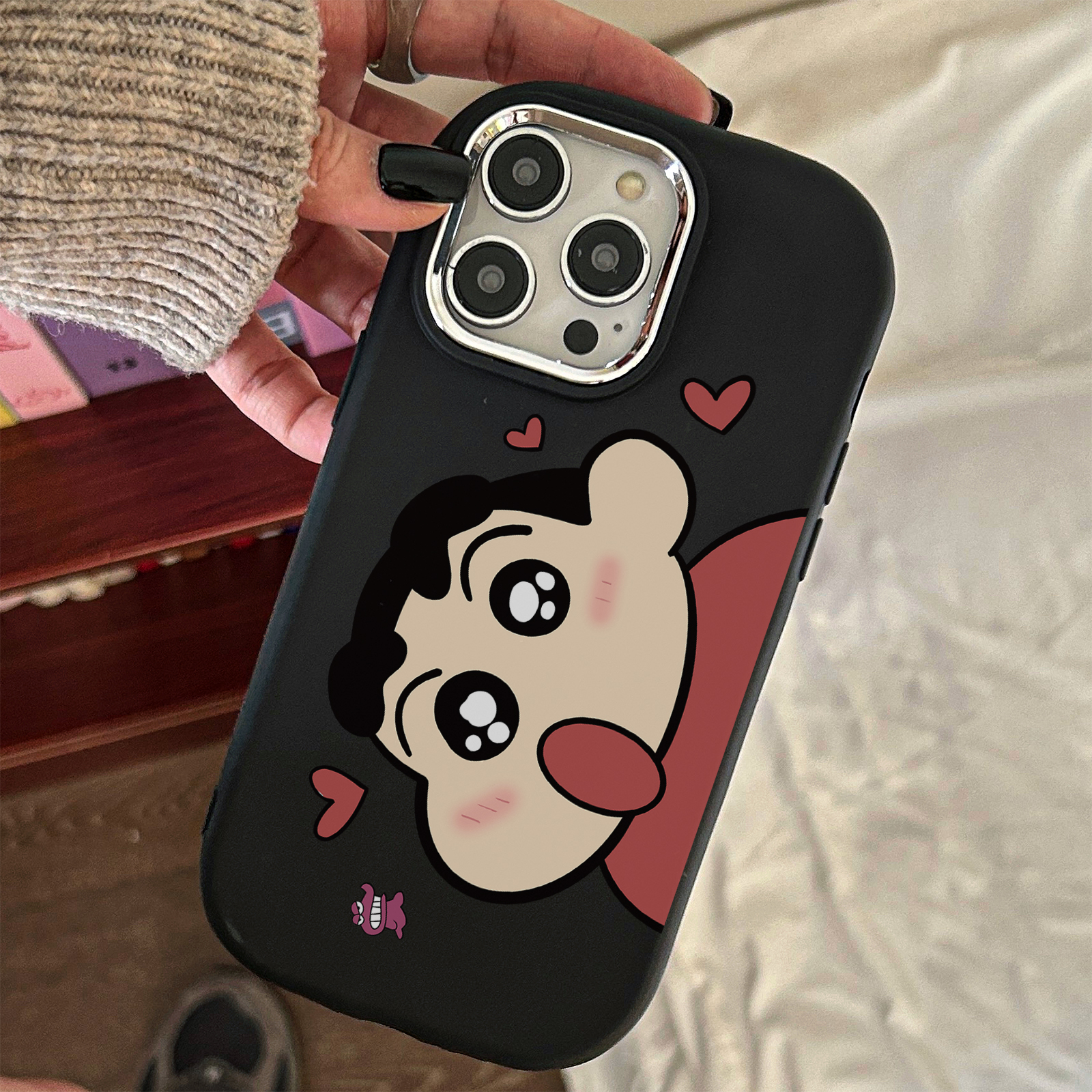 爱心小新苹果15手机壳iPhone14promax新8/7plus软12/13/xr/11卡通