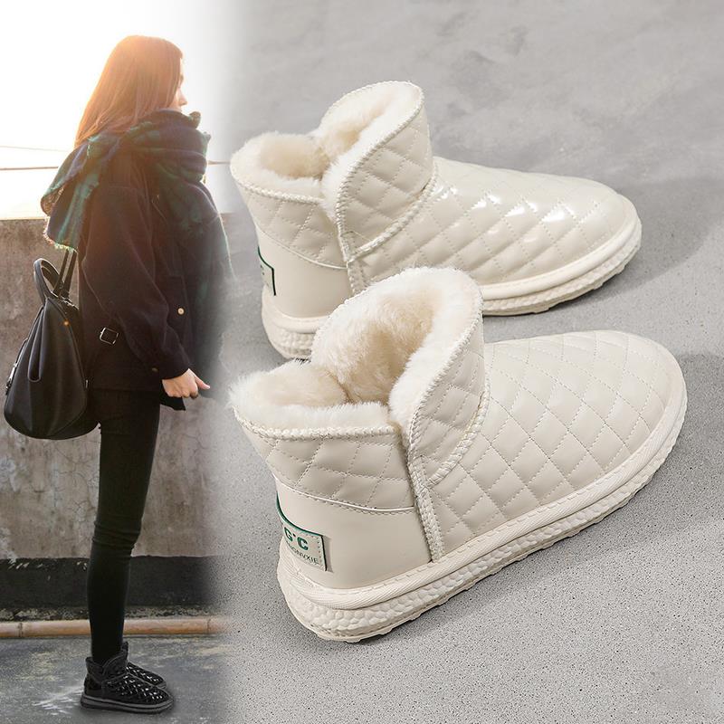 高档雪地靴女短靴2023冬季新款皮毛一体加绒加厚防水防滑女款鞋j