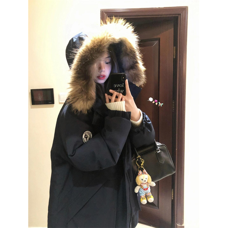 胖mm大码女装韩系复古工装派克服女秋冬新款小个子高级感棉衣外套