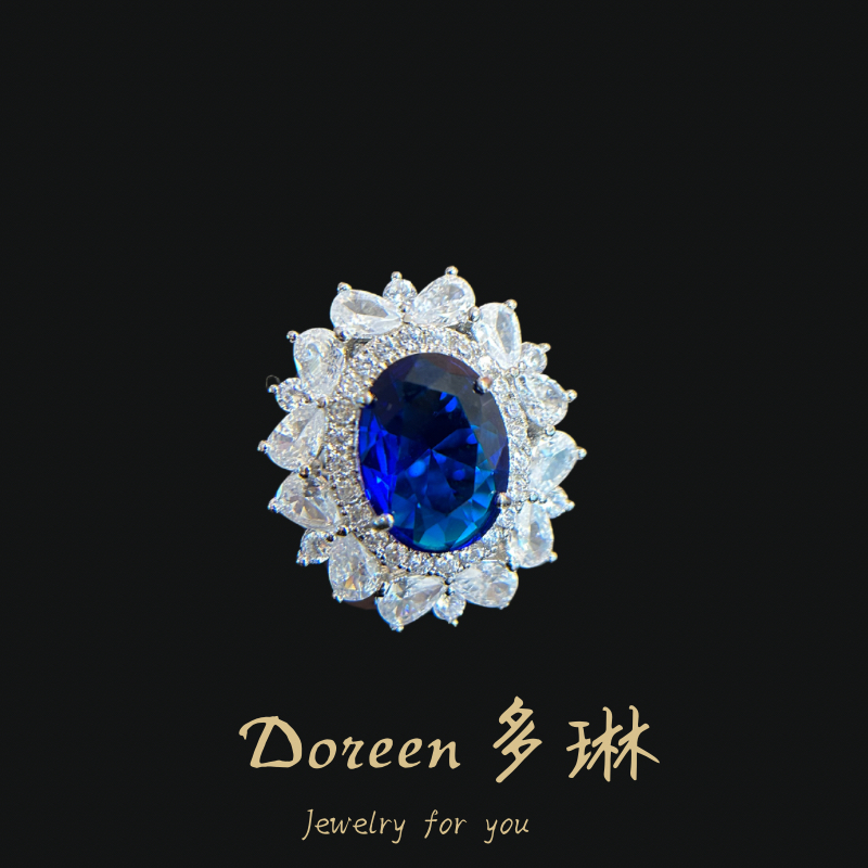 铜合金戒指 皇家蓝重工戒指NC736