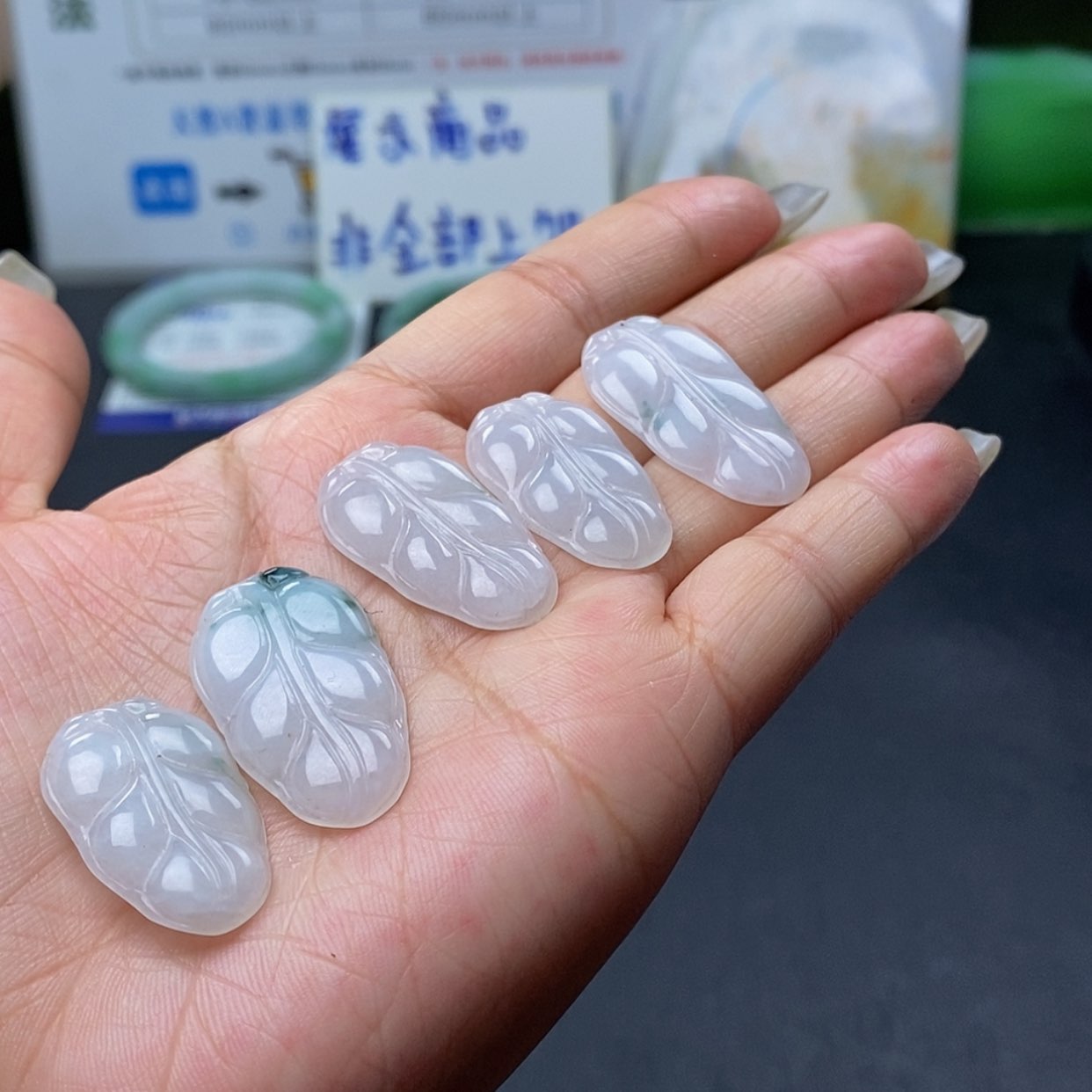 【闪购商品】翡翠颈饰未镶嵌有纹多样性发一件叶子