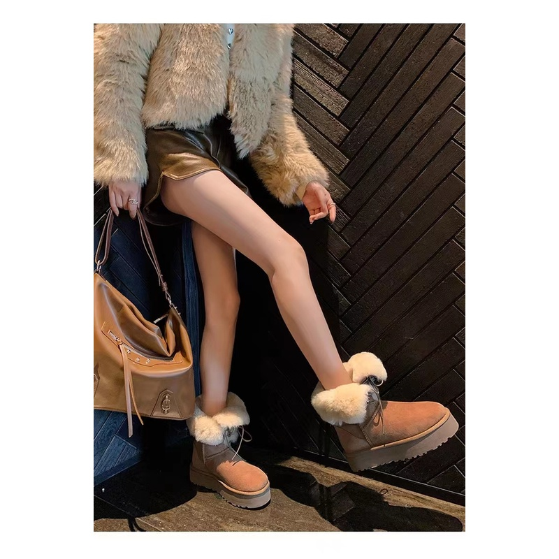 雪地靴女款2023新款冬季棉靴子女厚底加绒加厚雪地棉鞋子