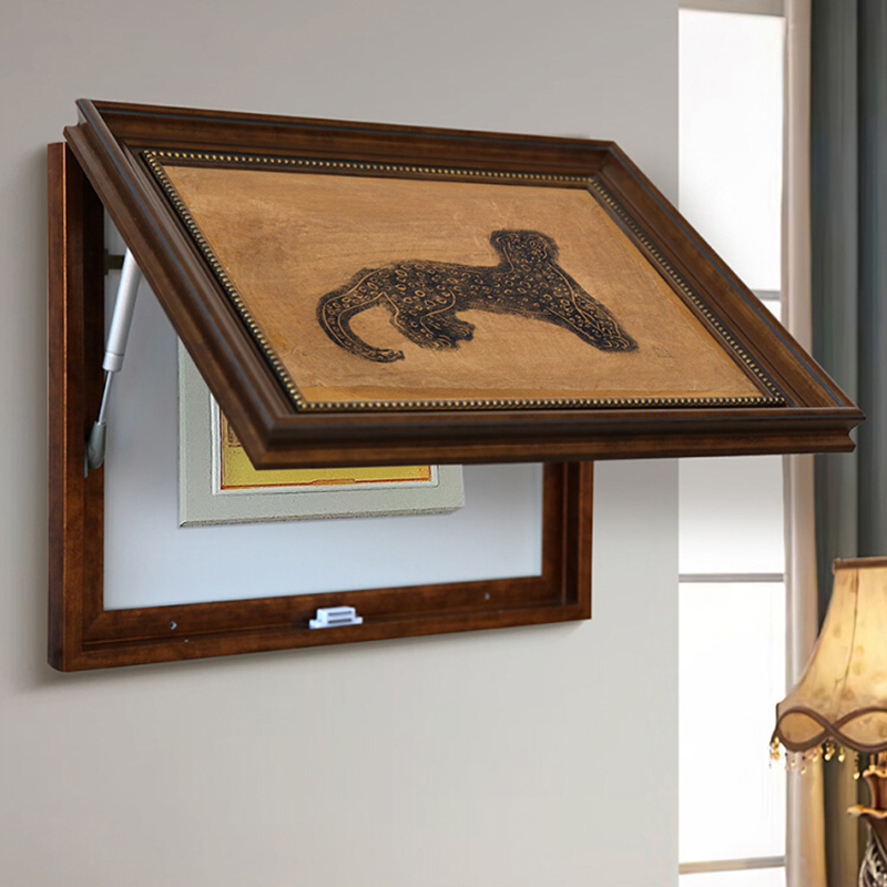 法式复古客厅电表箱装饰画美式餐厅配电箱遮挡电源盒免打孔挂画