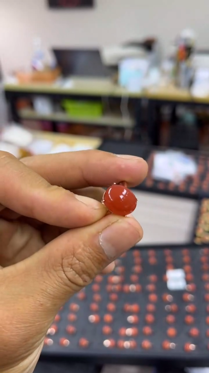 【闪购商品】南红玛瑙戒指银S925镶嵌原矿无优化冰红戒指s925银镶