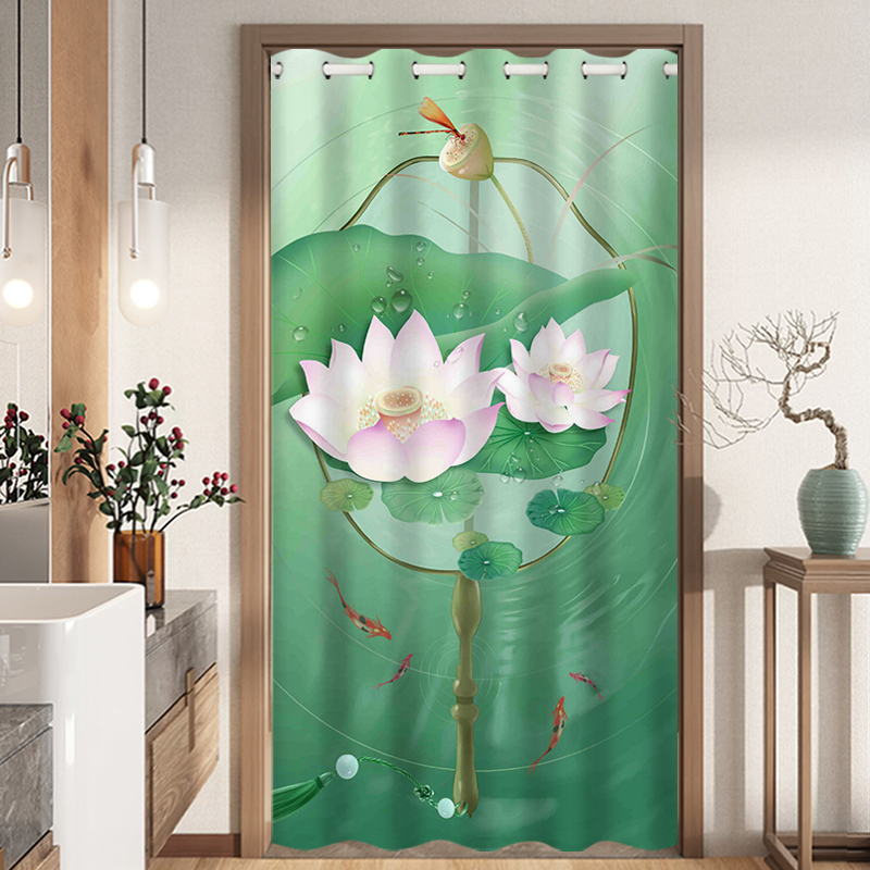 空调挡风门帘隔断帘防走冷隔热家用帘子房间客厅过道布帘免打孔