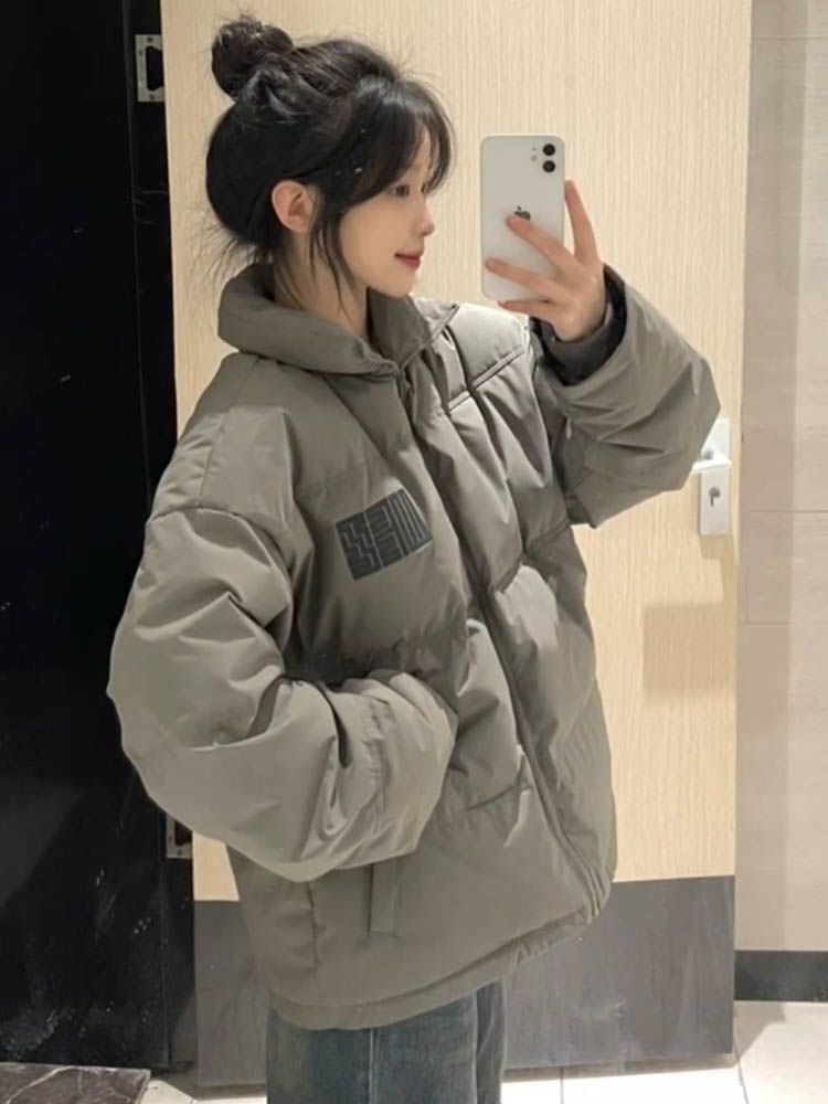 美式立领羽绒羽绒服女2023年新款冬季小个子加厚保暖羽绒服学生面