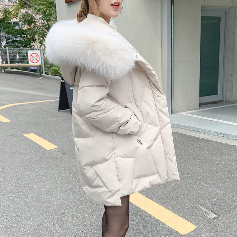 冬季羽绒服女韩版宽松显瘦羽绒服女加厚2023新款羽绒服女中长款小