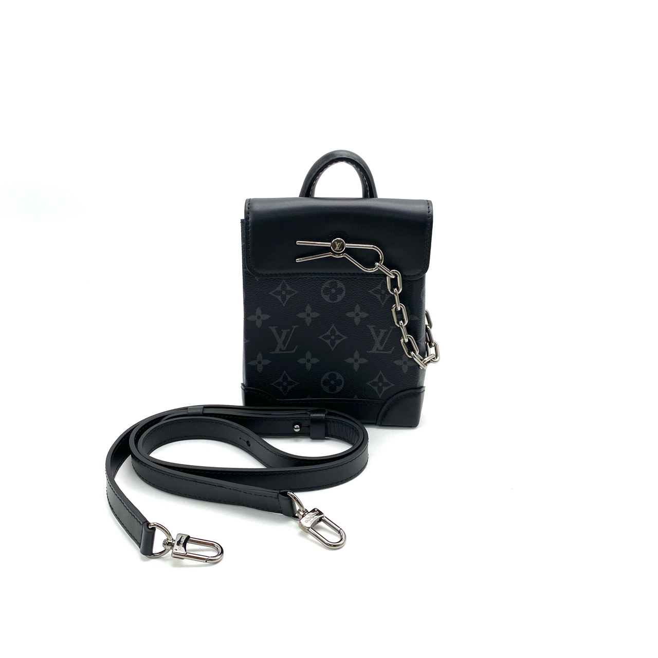 全新未使用 LouisVuitton/路易威登 黑老花NANO STEAMER 15/19/7 