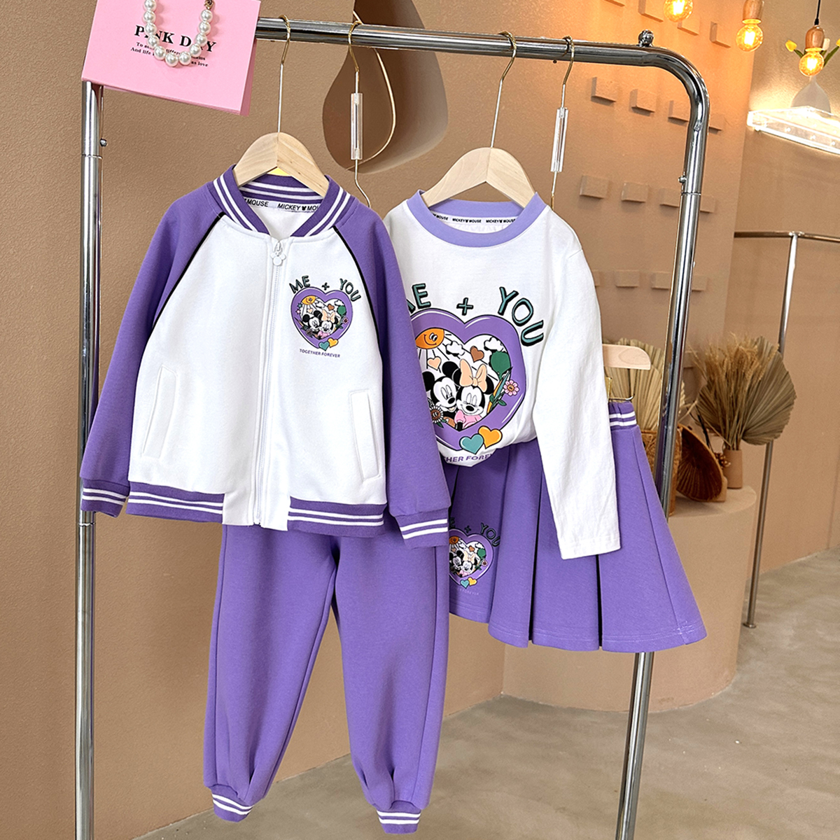 Disney/迪士尼春秋百搭可爱儿童洋气套装XHE3ZJ620