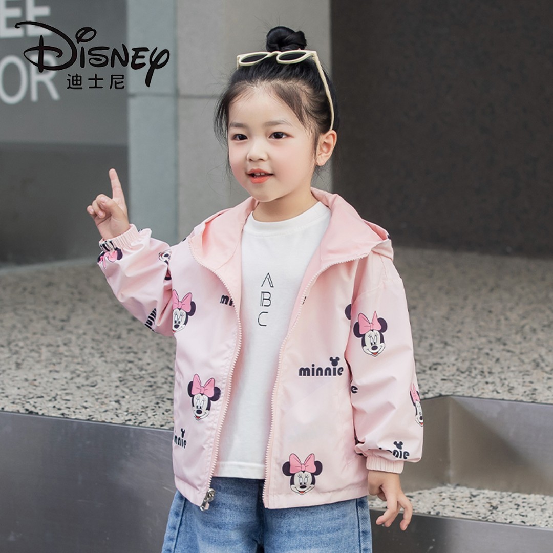 迪士尼2024新款春秋时尚儿童洋气宝宝韩版印花外套201