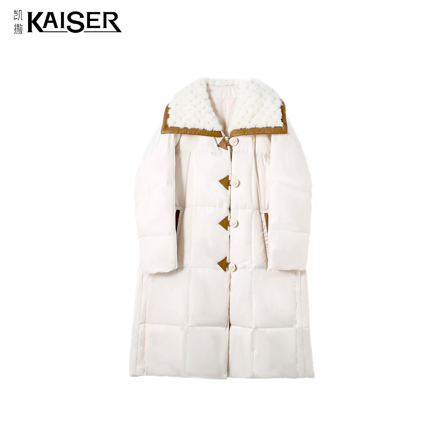 KAISER/凯撒2Y5928秋冬时尚女装长款设计师纯色通勤女士羽绒服