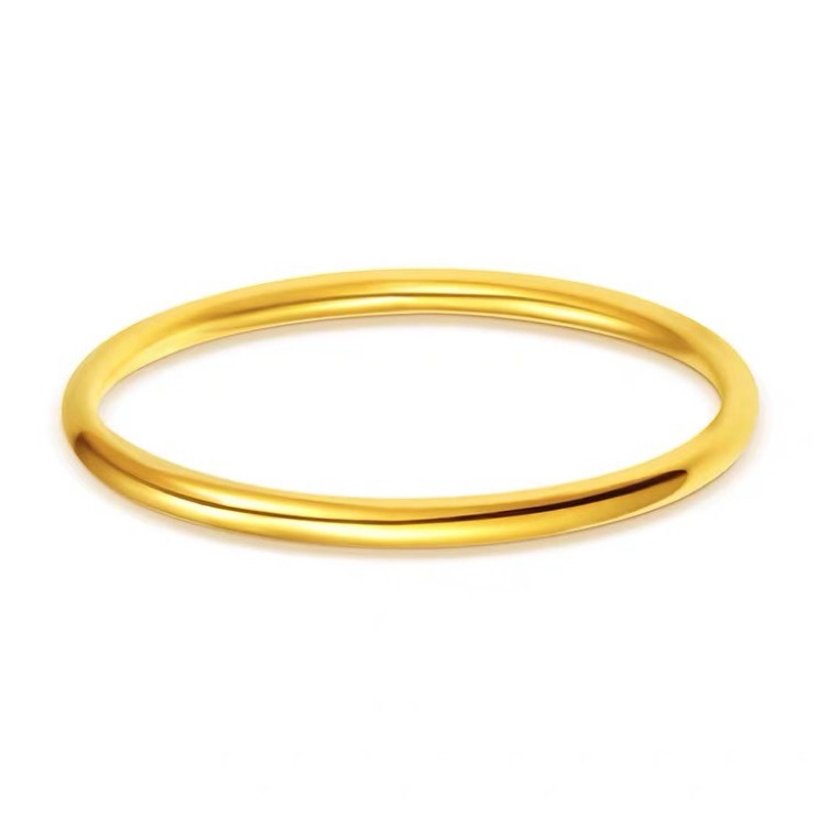 足银手镯 简约经典亮面素圈手镯