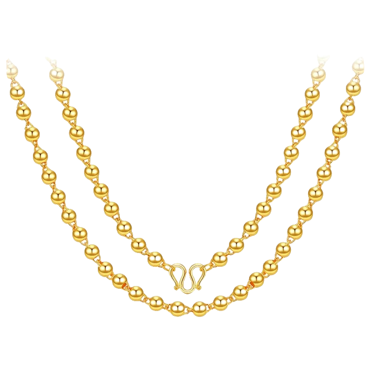 链子足银 简约百搭光面佛珠项链