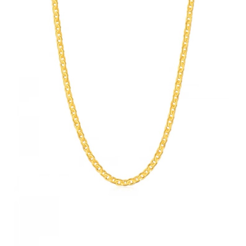 链子足银 简约压光十字项链