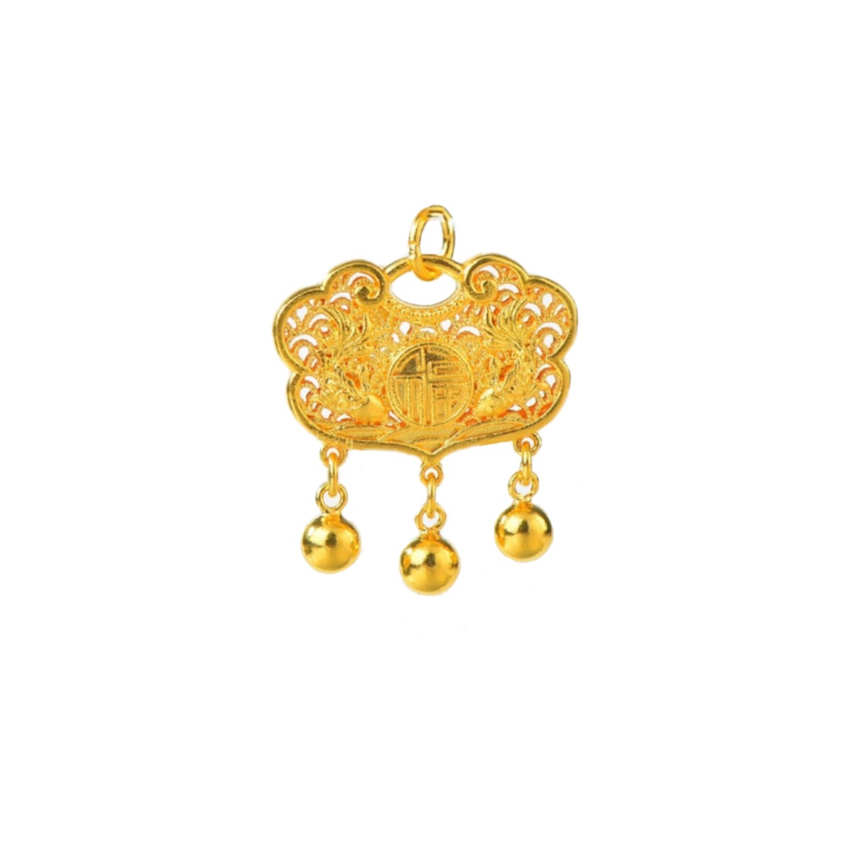 吊坠足银 双鱼福锁包吊坠 520送女友 送对象 送长辈