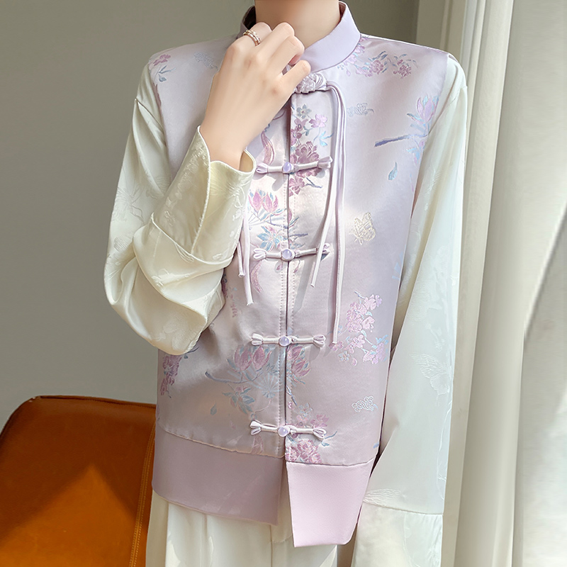 刺绣唐装马甲女改良旗袍立领新款中式盘扣民族风8212