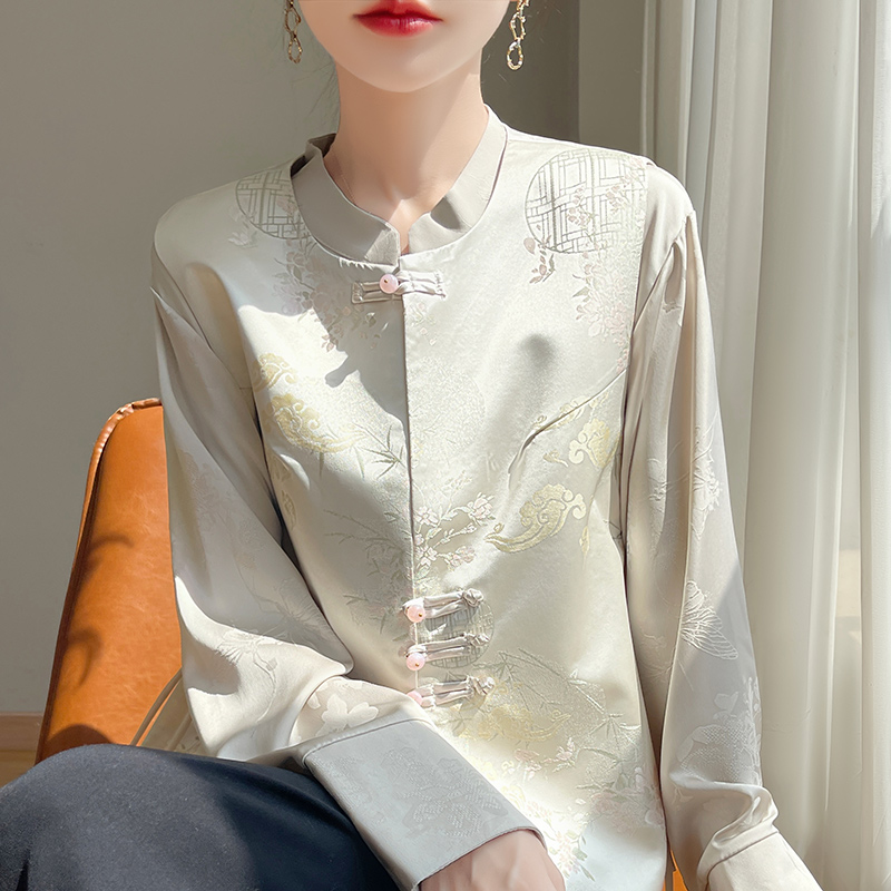 秋冬新款重工提花缎面古风马甲唐装日常改良汉元素盘扣8162