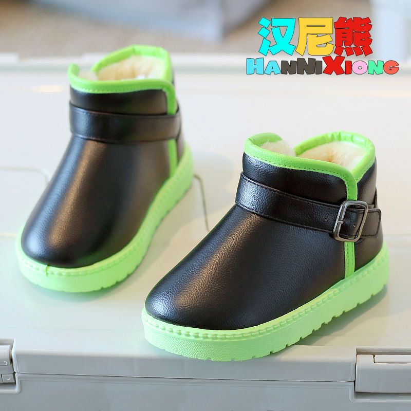 冬季童鞋儿童雪地靴加绒防滑男童棉鞋女童短靴子防水加厚宝宝新款