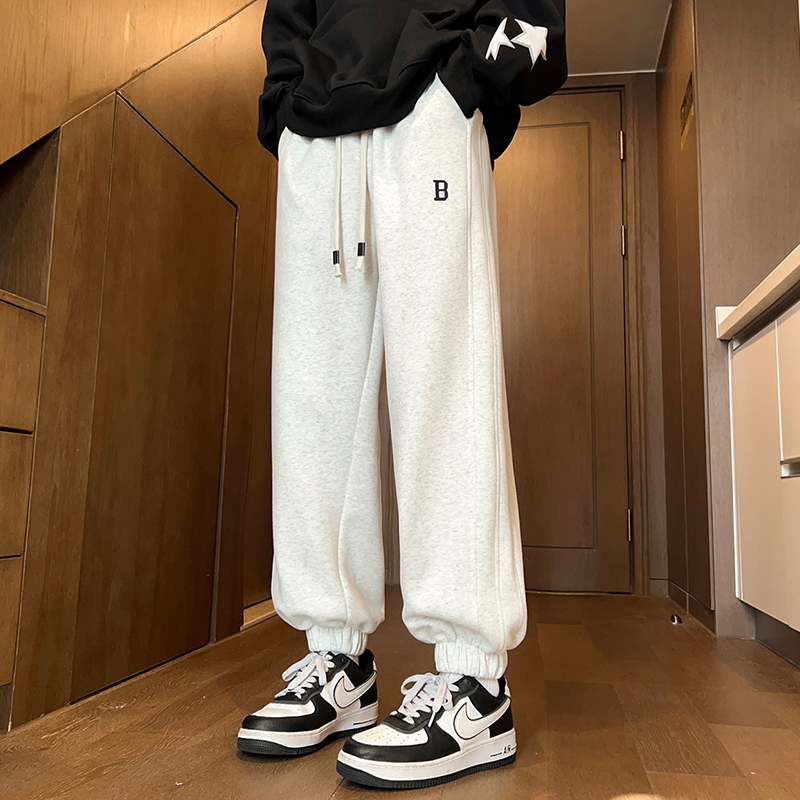 TREND秋冬卫裤ins潮流百搭拼接裤子复古vintage束脚休闲裤高街男