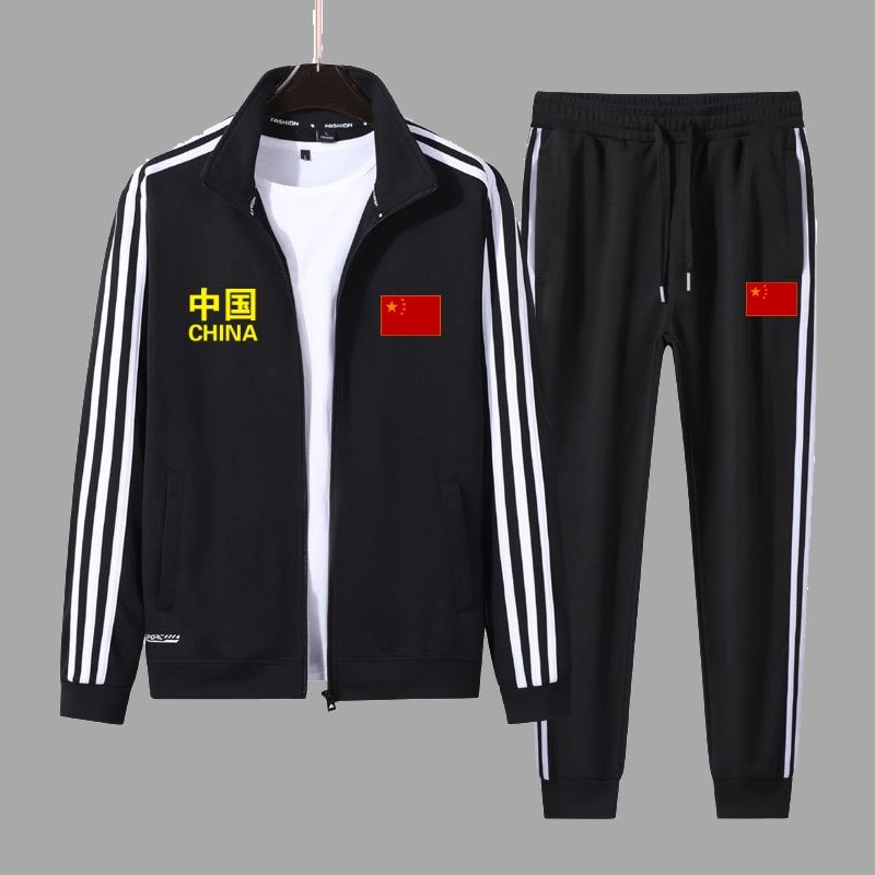 中国国家队运动套装男春秋季China田径训练长裤长袖外套休闲衣服