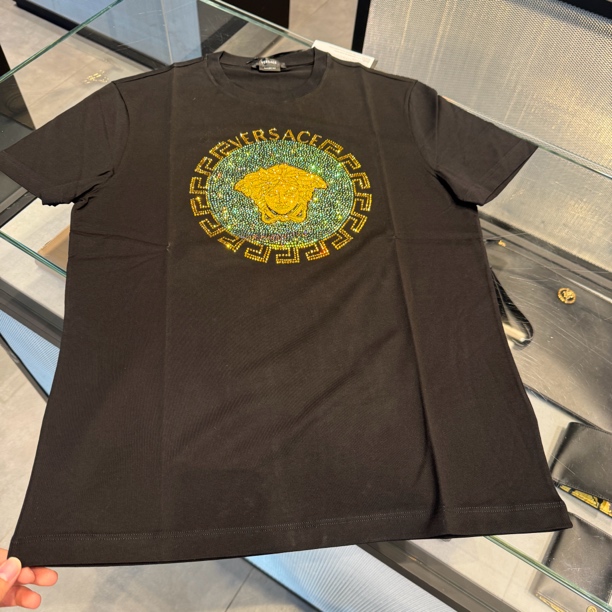 全新未使用 VERSACE/范思哲 国内现货/男士满钻短袖