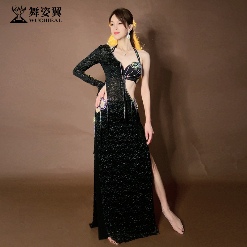 QC3268舞姿翼肚皮舞表演服女新款长裙套装