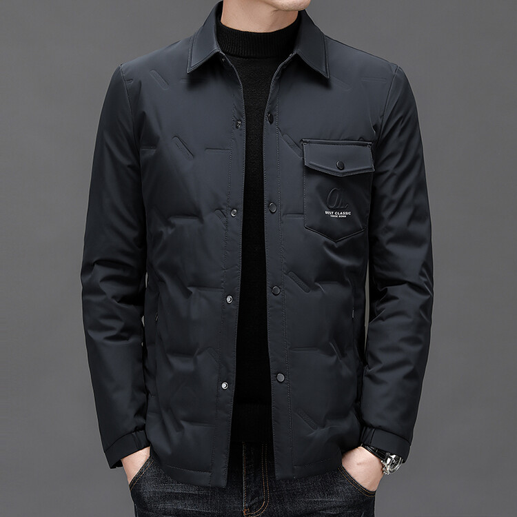 波司登中年男商务休闲男羽绒服翻领轻薄款中年男羽绒服外套冬季