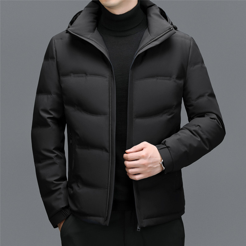 波司登2023年羽绒服翻领拉链男商务绅士男装冬季白鸭绒保暖连帽外