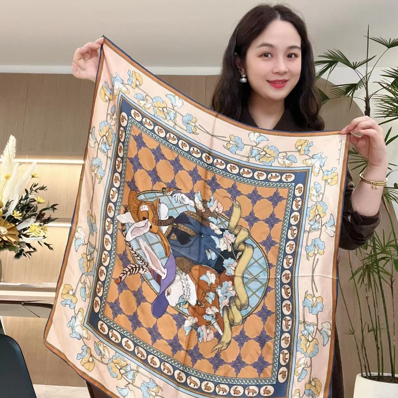 LVMU/吕木兔兔夫妇时尚百搭气质款丝巾#GT7906