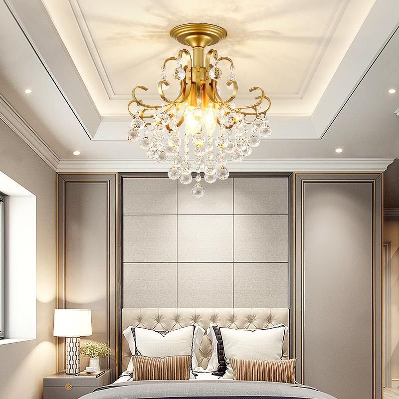 过道灯小吊灯美式阳台走廊玄关楼梯衣帽间门厅入户单头水晶吸顶灯