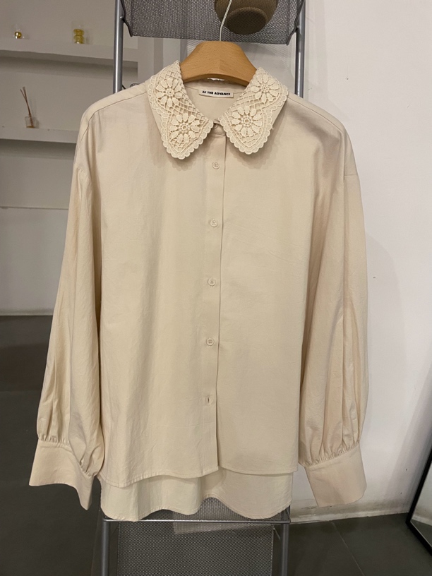 韩国小众蕾丝娃娃领小衫