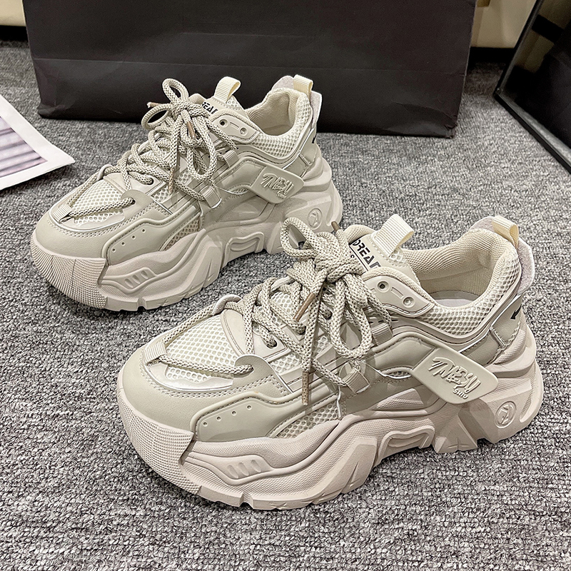 红蜻蜓牌老爹鞋女款百搭2023新款秋季厚底港风鞋子爆款显脚小休闲