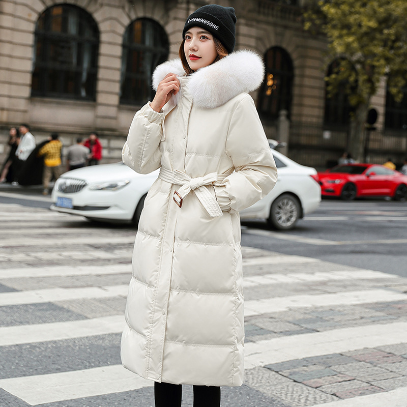 羽绒服2024新款保暖大码外套服女士冬季长款过膝加厚棉衣韩版修身